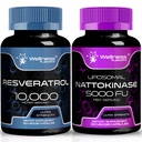 WELLNESS LABSRX Capsules de resvératrol 10000mg - Capsules de supplément de nattokinase - 5000 FU