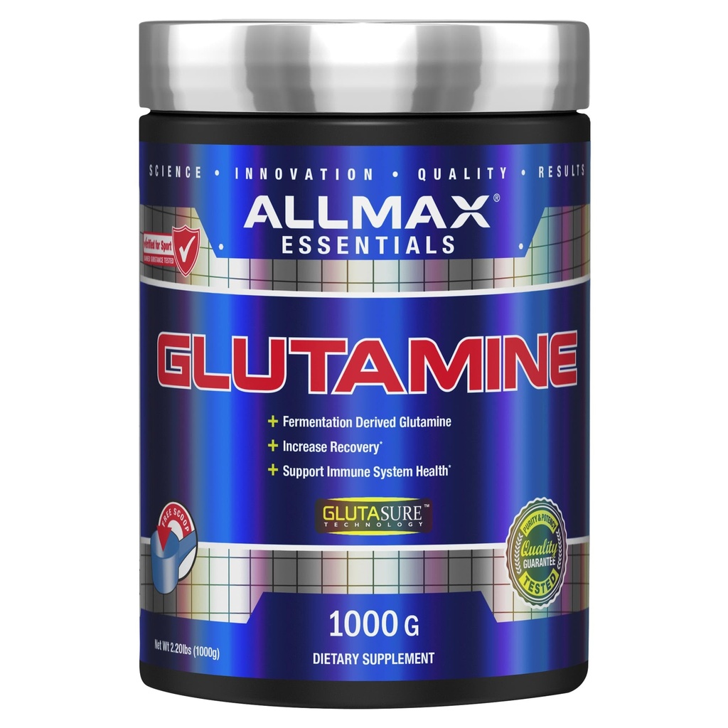 ALLMAX Nutrition L - Polvere di glutammina, Formula di recupero del muscolo, Senza glutine, Vegan, 1000 Grammi