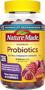 Natura fatta Probiotici Digestivi Ultra-Strength, Lampone & Cherry, 42 Gummies (Pack of 2)