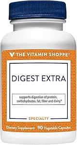 Der Vitamin Shoppe Digest Extra - Verdauungsenzyme für Fette, Kohlenhydrate und Proteine Einschließlich einer Verdauungshilfe für Gluten und Milch - unterstützt Nährstoffaufnahme (30 pflanzliche Kapseln)
