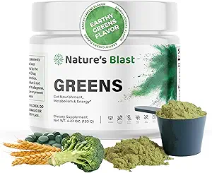 Greens Superfood Powder - 46 Superfoods, Probiotics & Enzimi per la salute del fegato, Metabolismo & Energy - Vegan Green Powder Blend, 1 bottiglia - 30 Serve