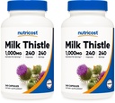 Nutricost Milk Thistle 1000mg Equivalent, 240 Kapseln (2 Packung) - 250mg 4:1 Extrakt - Vegan, Non-GMO und Glutenfrei