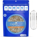 Capsuline Size 0 Empty Gelatin Capsule, Clear - 10000 Count | Gluten Free, Kosher, Non OGM Certified | Pure Bovine Pill Caps for DIY Supplement Filling