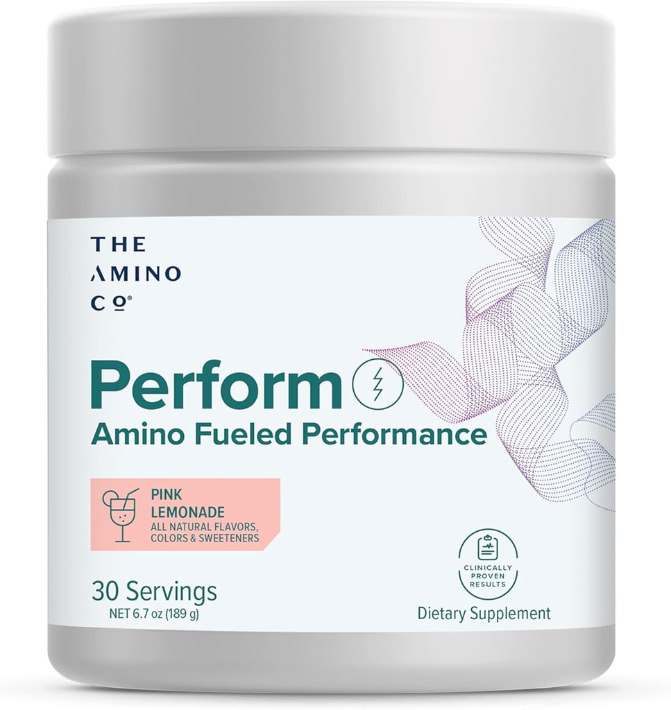 The Amino CO – Perform Pre-Workout Powder with EAAs, Stevia-Sweetened Energy Support for Men & Women – Pink Lemonade (6.7 oz)