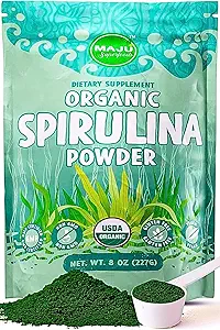 MAJU's Organic Spirulina Powder (2 Pound), Dark Rich Green, Non-GMO, Vegan, Glutenfrei, Jumbo Größe