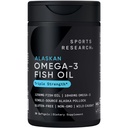 Sports Research Triple Strength Omega 3 Fish Oil 1250mg from Wild Alaska Pollock - Burpless Fish Oil Supplement with Omega3s EPA & DHA - Sustainably Sourced, Non-GMO, Gluten Free - 30 Softgels