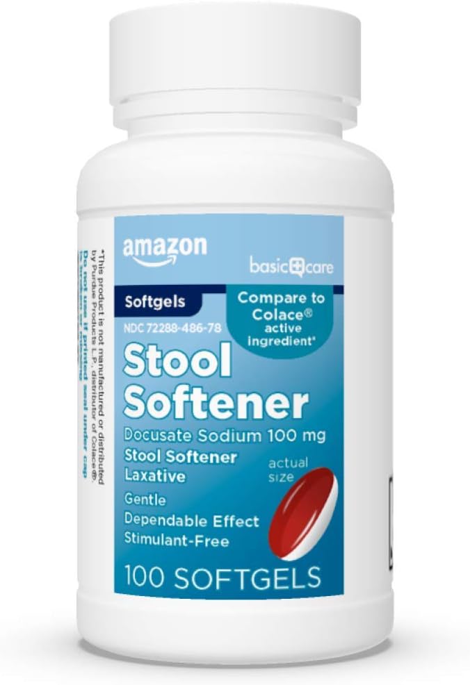Sodium 100 mg, Softgels, Pour le soulagement de la constipation, 100 Compte