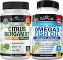 Triple Strength Omega 3 Fish Oil Softgels (1 Monat Versorgung) Plus 1000mg Citrus Bergamotte Ergänzung (1 Monat Versorgung)