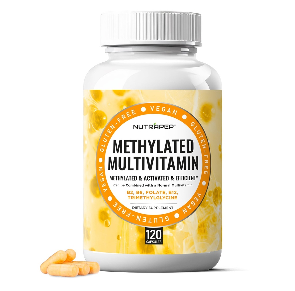 Methyliertes Multivitamin für Männer Frauen - 5-MTHF Riboflavin Vitamin B2 B6 B12 B Complex Trimethylglycin Methyl Folat L Methylfolat Kapseln Ergänzung