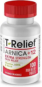 T-Relief Extra Strength Pain Relief Arnica +12 Natürliche Relieving-Aktiven für Rückenschmerzen Gelenke Soreness Muscle Aches & Stiffness, Ganzkörper Fast-Acting Relief für Frauen & Männer - 100 Tabletten