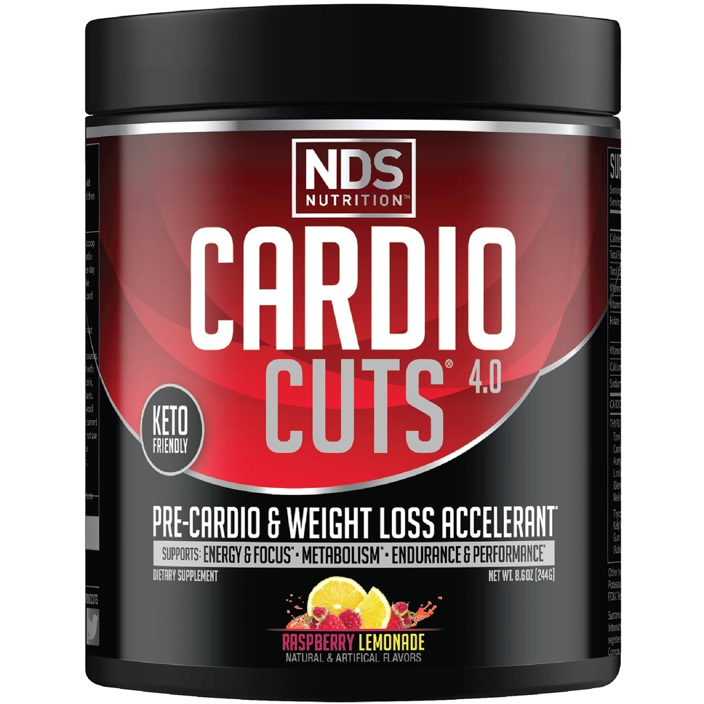 NDS Nutrition 4.0 Pre Workout Supplement - Advanced Weight Loss and Pre Cardio Formula con L-Carnitine, CLA, MCTs, L-Glutamine e Safflower Oil - Razz Lemonade (40 Serve)