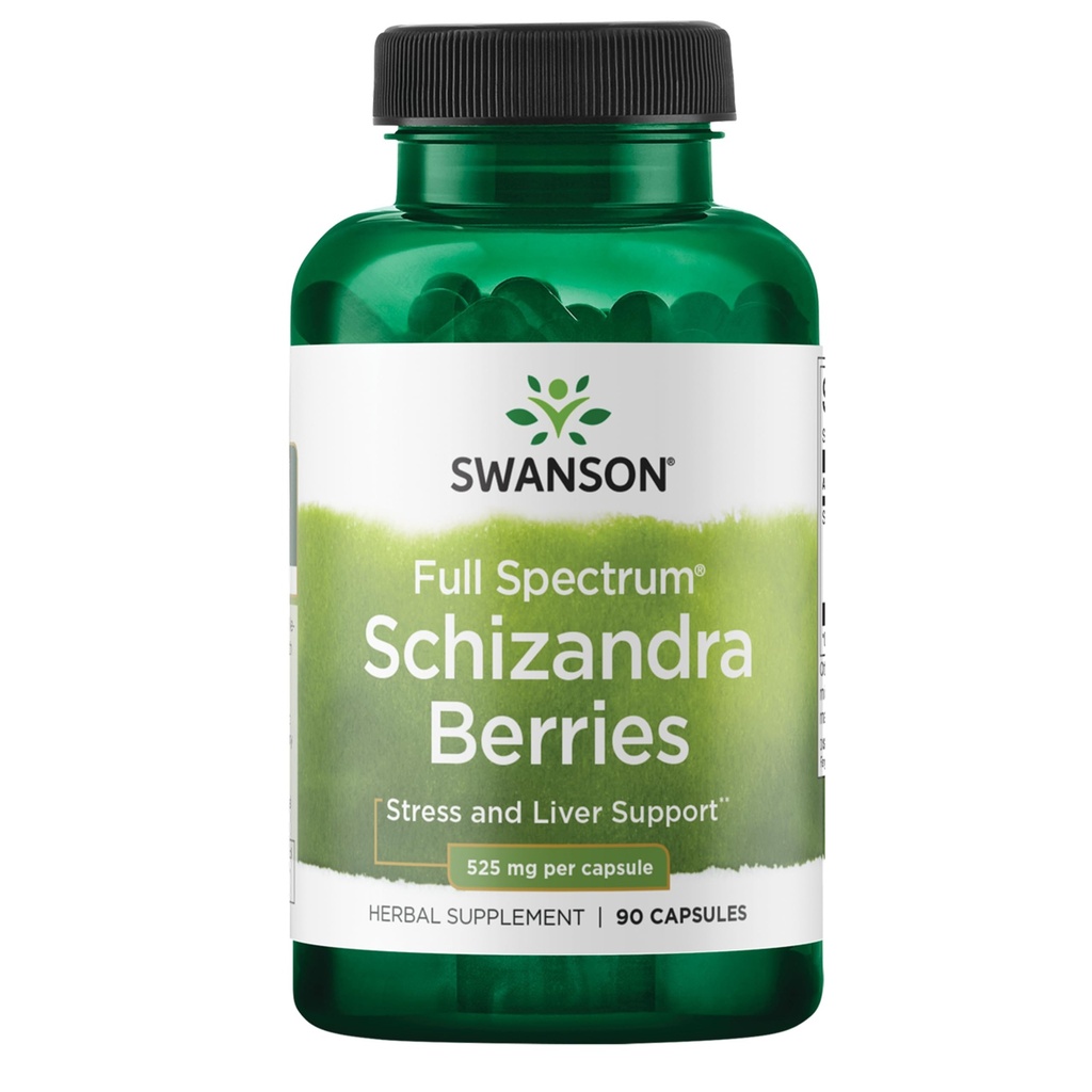 Swanson Full Spectrum Schizandra Beeren - Kräuterergänzung Förderung Stress Support & Liver Gesundheit - Hilft Easy Body and Mind w/Natural Ingredients - (90 Kapseln, 525mg Jeder)
