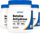 Nutricost Betaine Trimetilglicina anidra (TMG) Polvere 500G (3 bottiglie)