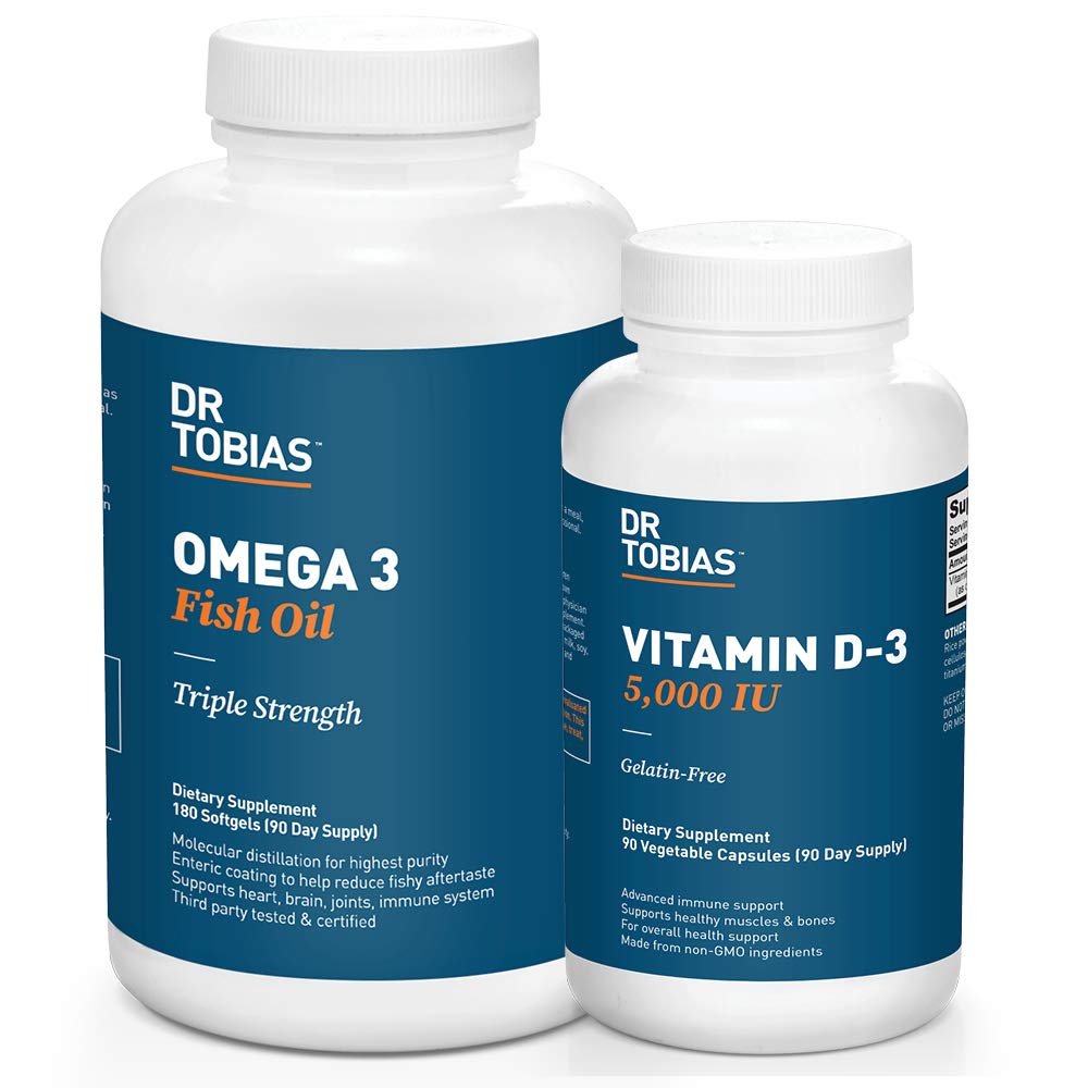 Dr. Tobias Omega 3 Fischöl und Vitamin D-3 fördert Gesamtgesundheit - 3 Monate Versorgung