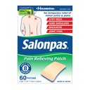 Salonpas Pain Rilieving Patch per la schiena, il collo, la spalla, il dolore del ginocchio e la durezza muscolare - 8 ore di dolore sollievo - 60 conte