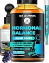 Suppléments d'équilibre hormonal liquide pour les femmes et les SPM - Soutien à la ménopause Vitamines SPM Relief de la crampe menstruelle - Suppléments SPM Chasteberry, Cohosh noir pour flashs chauds, Dong Quai & Probiotique