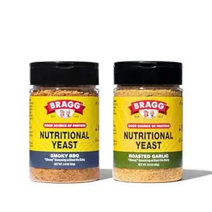Bragg Foody Yeast Assaisonnement Variety Pack - (2 Pack) 3 oz - Substitut de fromage de parmesan sans lait - Parfait pour les salades, les pâtes, le popcorn et bien plus