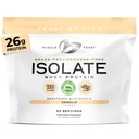 Pâture sans hormones naturelle élevée, poudre de protéines isolat de lactosérum pour les hommes et les femmes, Protéine isolate propre, sans gluten, délicate - Vanille, 2lb