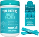 Proteine vitali Peptidi di collagene marino Supplemento 7.8 oz Canister + Stick Packs (10 g) (Box di 20)
