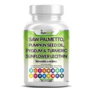 Saw Palmetto avec Bouilloire, Pygeum, Graine de citrouille, Lécithine de tournesol, Turmeric & Ashwagandha – Soutien de la prostate pour les hommes avec Lycopène & Vitamine D3 – 90 Capsules