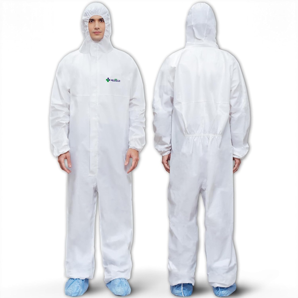 Medtecs Suits Hazmat - 6 opzioni di dimensioni - monouso tuta tuta, protezione medica tuta PPE Hazmat