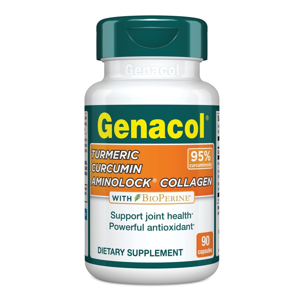 Curcumina erborea Genacol, Peptidi di collagene ultraidrolizzati Supplemento con Estratto di pepe nero (BioPerine), Soothe le articolazioni, Assorbimento potenziato, 90 capsule (30-Day Supply)