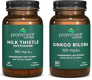 Nutrition prédominante Ensemble de soutien antioxydant - supplément de ginkgo Biloba et supplément de phytosome de thistle de lait