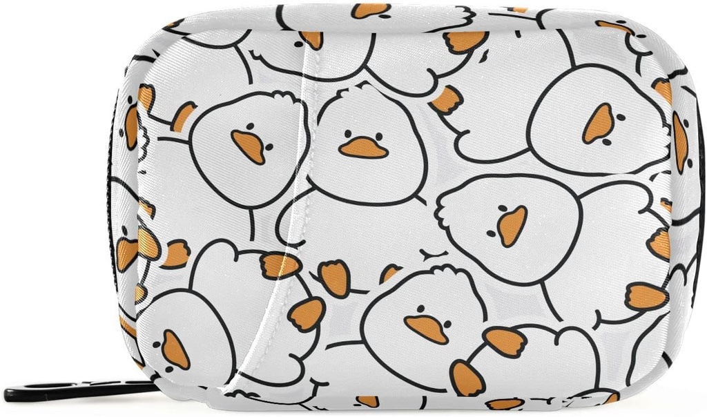 Pill Box Cute Duck 7 Day Pill Case Travel Pill Organizer Bag with Zipper Portable Weekly Vitamine Medicine Supporter Pouch Bag