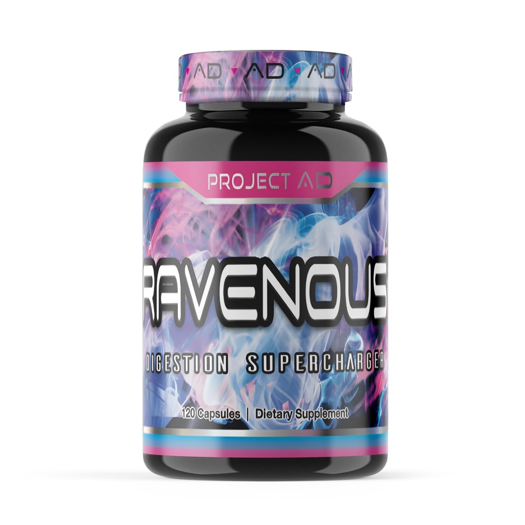 Projekt AD Ravenous, Bulking Supercharger, verbessert Erholung, hilft Gas zu reduzieren, Ideal für Athleten (120 Kapseln)