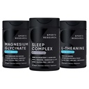 Sportforschung Double Strength L-Theanine Supplement Softgels für Fokus & Entspannung, Magnesium Glycinat für restliche Schlaf & enzymatische Prozesse + Sleep Complex Melatonin-Free Vegan Capsules