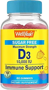 BeneSì Zucchero Vitamina D3 10000 UI (250mcg) Gummies Extra Forza - Booster immunitario, Bone e denti di sostegno - Non OGM, Gluten Free, Nut Free, Vegetariano - Natural Source Flavors - 60 Gummies (1)