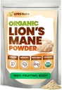 XPRS Nutra Organic Lion's Mane Mushroom Powder - Premium für Psychische Klarheit, Kognition und Immunität - Vegan Friendly (16 oz)