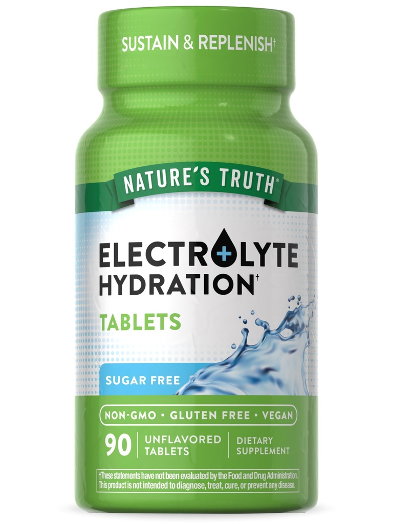 Nature's Truth Electrolyte Tablets | Kein Zucker | 90 Count | Vegan, Non-GMO & Gluten Kostenlose Hydration Supplement | Mit Mineralien