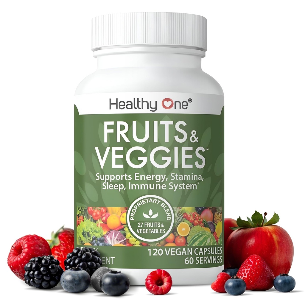 Fruits et légumes sains - 27 aliments entiers équilibrés de la nature - Vitamines - Minéraux - Antioxydants - Detox - Légumes - Kale - Brocoli - Épinards - betteraves - Framboises - Multivitamine - 60 portions