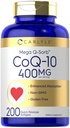 Carlyle CoQ10 400mg Softgels | 200 Count | Hohe Absorption Coenzym Q10 | mit schwarzem Pfeffer Extrakt | Non-GMO und glutenfreie Ergänzung
