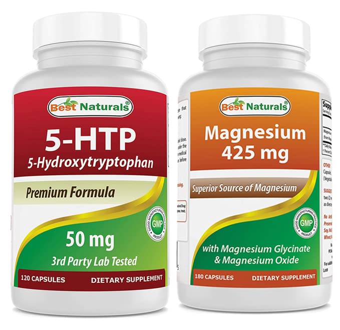 Meilleurs naturels 5-HTP 50 mg et Glycinate de magnésium 425 mg