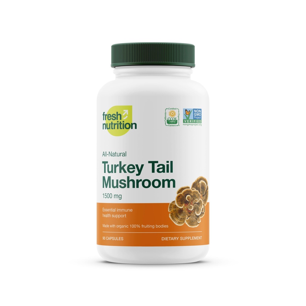 Frische Nahrungsergänzungsmittel Bio-Tail Pilz-Extrakt - High in Beta Glucans – Non-GMO, Vegan freundlich, Glutenfrei - 90 Kapseln