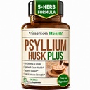 Fiber Supplement mit 1080mg Psyllium Husk Pulver, Slippery Elm für Damen und Herren, Ginger Root – High Fiber Pills for Regularity, Digestive & Gut Health – Gentle on Stomach 60 Psyllium Husk Kapseln