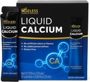Supplément calcium liquide sans âge pour les femmes et les hommes avec extrait de bar de mer et vitamine D8 - Suppléments à haute concentration d'absorption, saveur naturelle, sans gluten - 25 ml (15 Nombre)