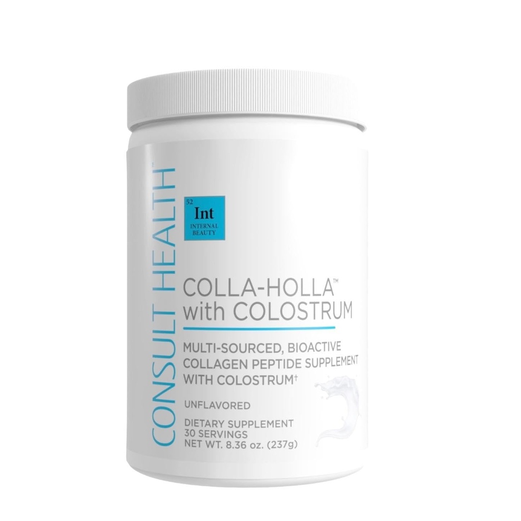 Consultez Health Colla Holla- Poudre de protéines de collagène Verisol multi-sources avec Colostrum pour l'élasticité de la peau, la réduction des rides, le soutien sain des cheveux et des articulations.