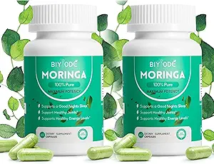 100% Estratto di caffè verde puro, Supporti sonno, Giunti, Energy Moringa Polvere capsule organiche sonno qualità energia naturale Boost antiossidante ricco Dianabol supplemento, 60 capsule (2pc)