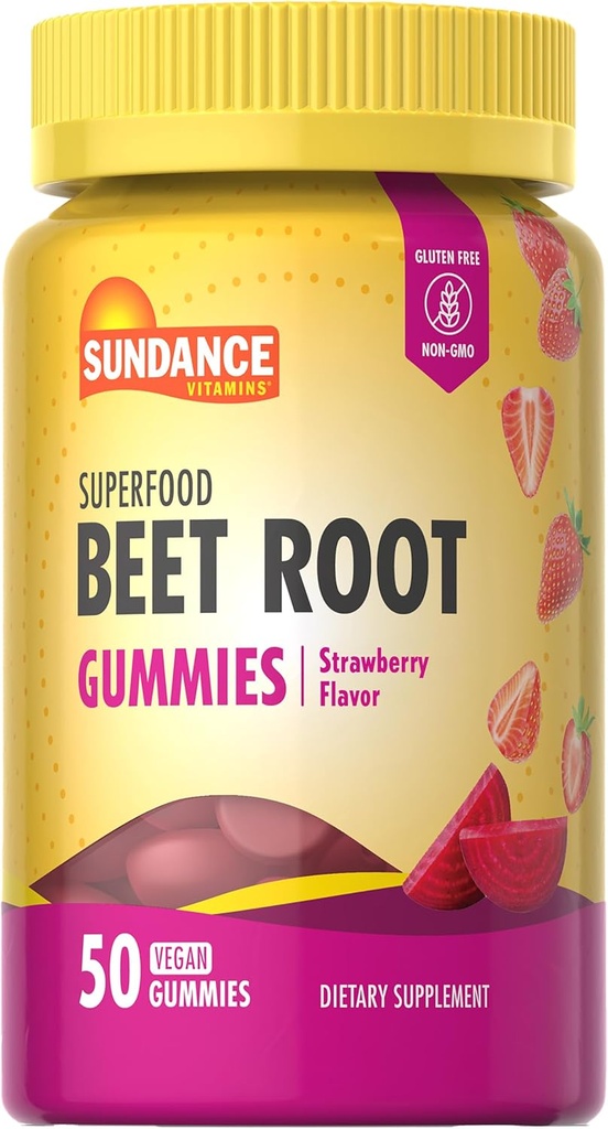 Gamba di barbabietola da sole | 50 Count | Superfood | con pepe nero | Sapore di fragola | Vegan, Non OGM & Gluten