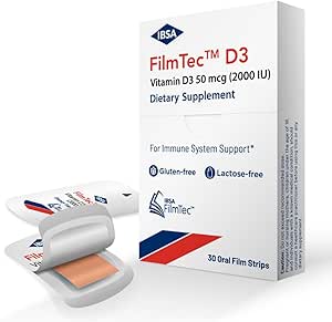Ibsa FilmTec D3 - Supplemento dietetico – 2000 IU Vitamin D3-30 film dissoluzione orale per il rilascio immediato e tollerabilità - senza glutine, senza lattosio, senza zucchero, non OGM