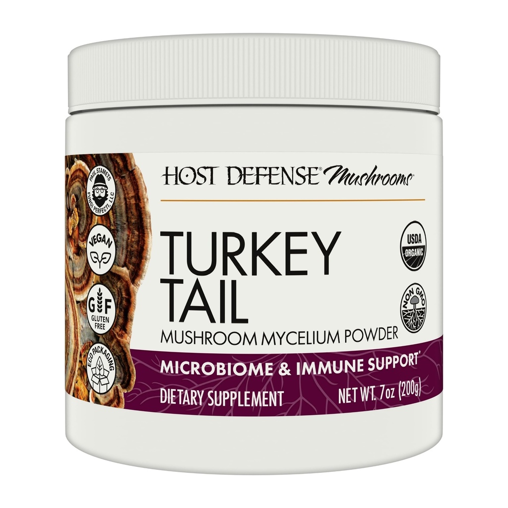 Ospite Difesa Turchia Tail Mushroom Polvere - Digestive Health & Immune Response Support Supplement - Mushroom Supplemento per Gastrointestinal & Gut Microbiome Support - 7 oz (133 Serve)*