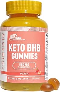 Real Ketone Keto BHB Gummies - Keto Gummies mit BHB Exogene Ketone für Enhanced Performance Energy Focus und Keto Diät-Unterstützung - High Strength Sugar Free Keto Gummy - 30 Portionen (Peach)