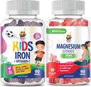 Magnesiumgummis für Erwachsene & Eisengummis für Kinder & Erwachsene - Eisen Vitamine mit Vitamin C.