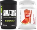 NutraBio Creatina monoidrato, non aromatizzato, (500 g) e isolato di proteine di siero chiaro, (Watermelon Breeze) supplemento Bundle – energia muscolare, crescita massima, recupero e resistenza