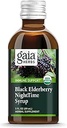 Gaia Herbs Black Elderberry, Nighttime Syrup - Immununterstützungsergänzung - mit Organic Black Elderberries, California Poppy & Lemon Balm für restful Sleep & Immune Defense - 3 Fl Oz (18-Day Supply)