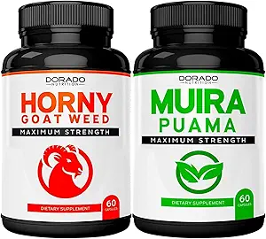 Fadogia Agrestis e Tongkat Ali (120 Count) Athletic Performance & Muscle Mass Performance Blend and Muira Puama Root Extract (60 Count) Capsule Premium Testati per Potency & Purity - USA Made