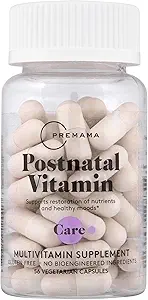 PREMAMA Multivitamine postpartum avec vitamine B12 et folate, soutien postnatal pour l'allaitement et l'allaitement, 28 portions
